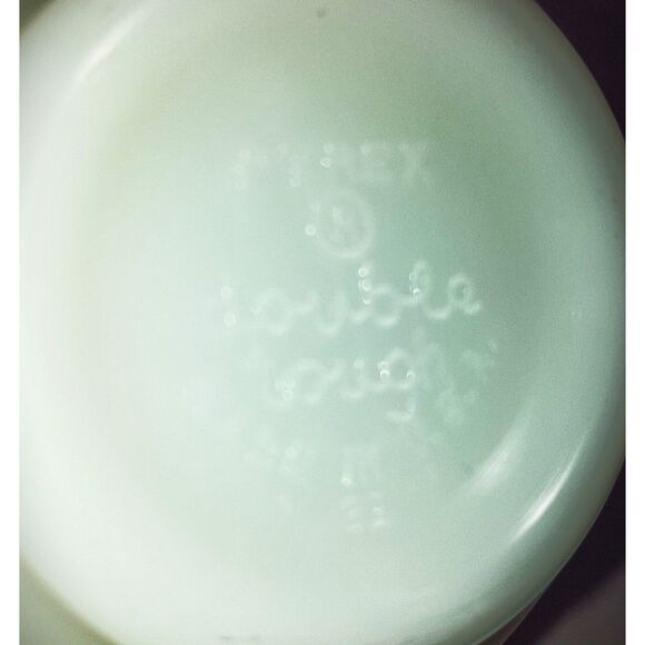 Pyrex Double Tough Grecian Gray White Laurel Leaf Mug USA SET OF 4 Cups - Picture 5 of 5